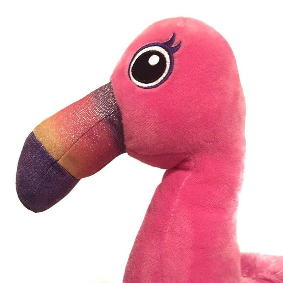 BUILD-A-BEAR Workshop Pink Rainbow Flamingo Plush Stuffed Toy - Picture 1 of 8